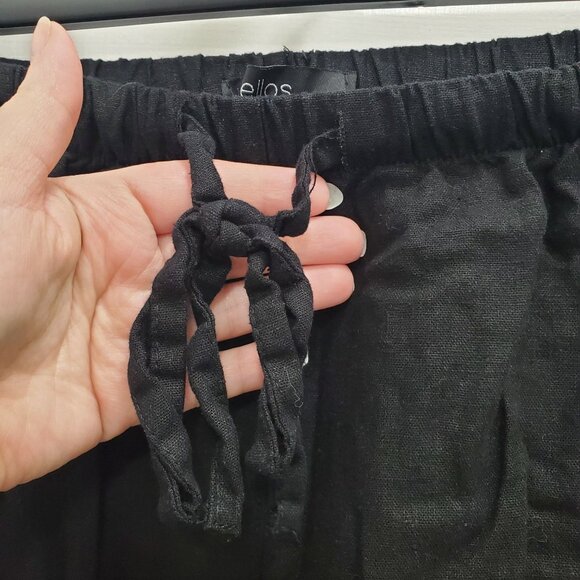 Ellos Woman's Black Linen Blend Elastic Waist Pull On Casual Pants Plus‎ Size 18 - Picture 3 of 8
